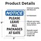 Signmission Please Leave All Packages At Gate, 3.5 in W x Rectangle, Vinyl Decal OS-2PACK-NS-D-35-V-17505 - alternate 6